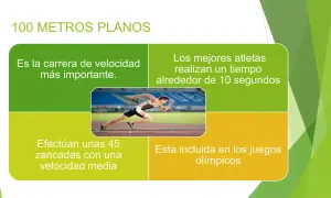 Atleta en plena carrera de 100m lisos, la prueba de velocidad más importante.