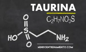 Fórmula química de la taurina, C₂H₇NO₃S, con su estructura molecular.