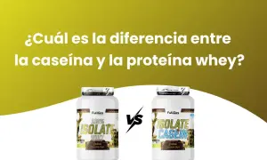 Dos botes de proteína, uno de whey y otro de caseína, para comparar sus usos.