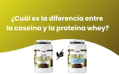 Dos botes de proteína, uno de whey y otro de caseína, para comparar sus usos.