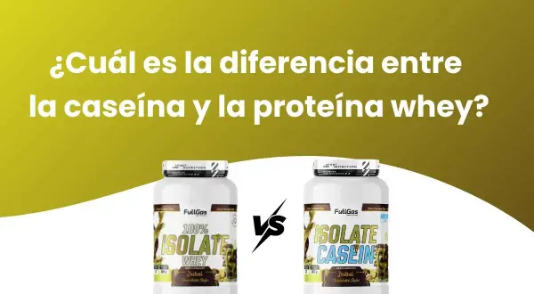 Dos botes de proteína, uno de whey y otro de caseína, para comparar sus usos.